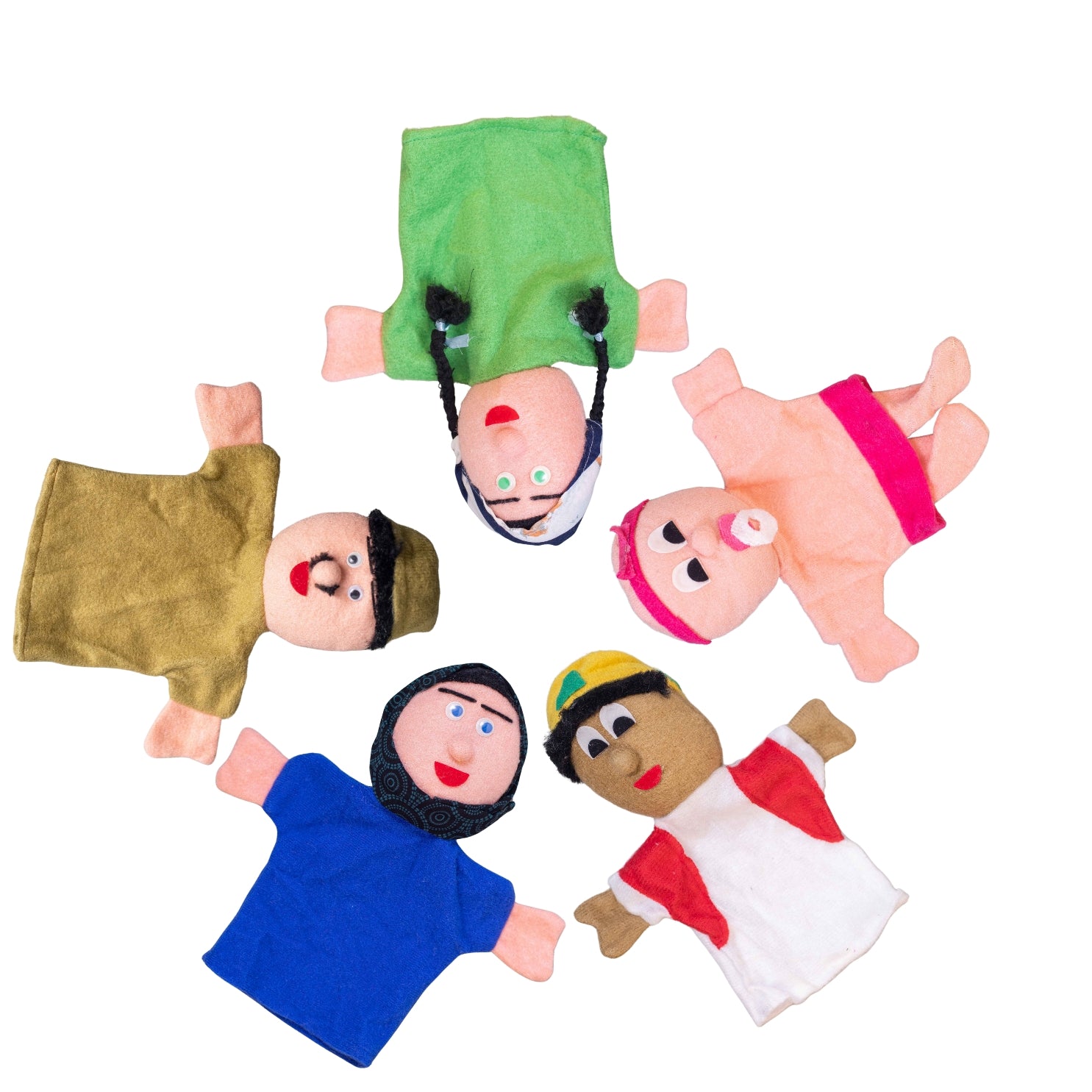 Colorful Fabric Hand Puppets – Family Set of 5 for Fun Role Play & Learning - Fun Learning Store
