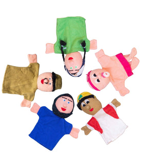 Colorful Fabric Hand Puppets – Family Set of 5 for Fun Role Play & Learning - Fun Learning Store
