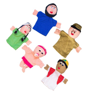 Colorful Fabric Hand Puppets – Family Set of 5 for Fun Role Play & Learning - Fun Learning Store