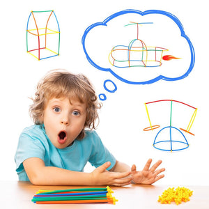 Colorful Plastic Building Tubes – 100 - Piece Creative Set for Kids Ages 3+ - Fun Learning Store