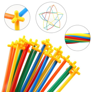 Colorful Plastic Building Tubes – 100 - Piece Creative Set for Kids Ages 3+ - Fun Learning Store