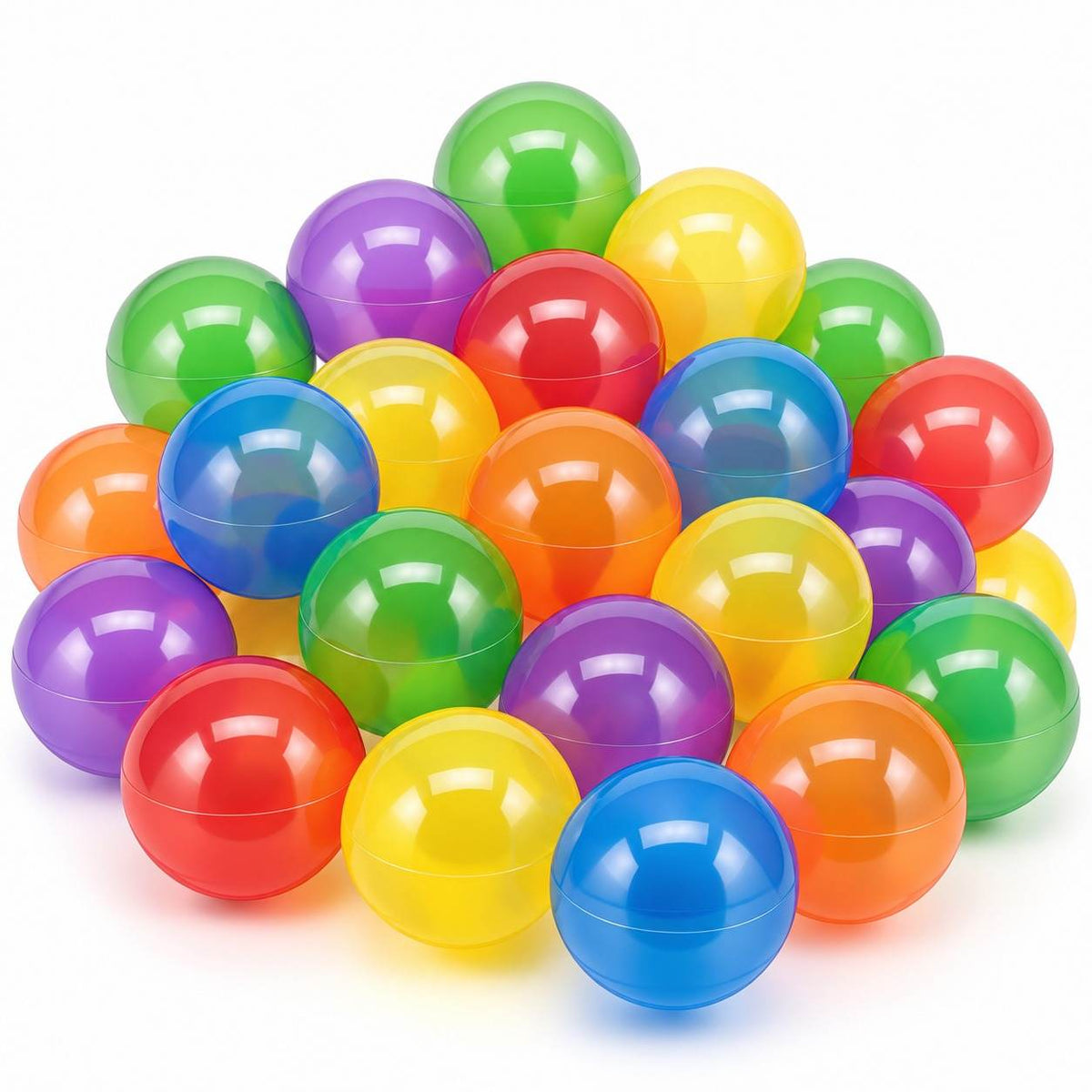 Colorful Plastic Capsules 5cm – 24-Piece Mixed Color Translucent Toy & Storage Set - Fun Learning Store