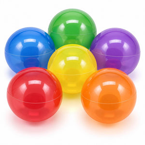 Colorful Plastic Capsules 5cm – 24-Piece Mixed Color Translucent Toy & Storage Set - Fun Learning Store