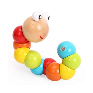 Colorful Twisted Wooden Caterpillar – Montessori Toy for Babies & Toddlers - Fun Learning Store