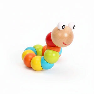 Colorful Twisted Wooden Caterpillar – Montessori Toy for Babies & Toddlers - Fun Learning Store
