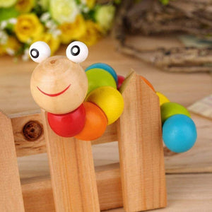 Colorful Twisted Wooden Caterpillar – Montessori Toy for Babies & Toddlers - Fun Learning Store
