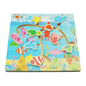 Colorful Wooden Maze with Ocean - Themed Moving Path – Fun & Educational Toy for Kids! - Fun Learning Store