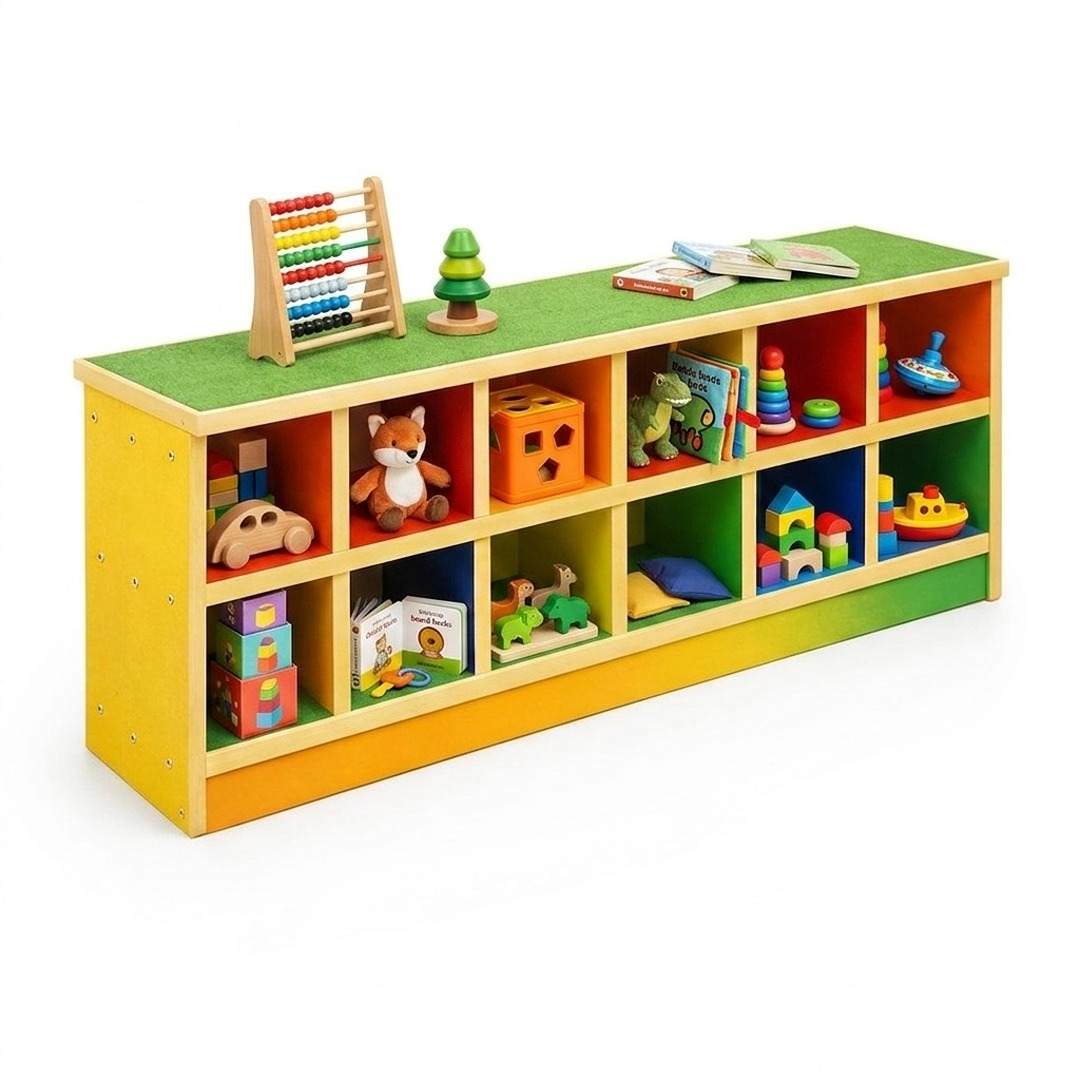 Colorful Wooden Toy Shelf – Perfect Kids Storage Solution! - Fun Learning Store