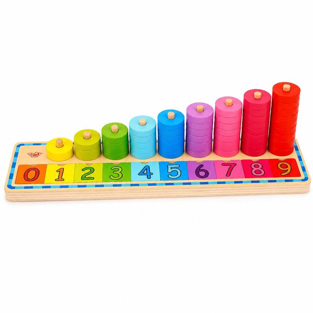 Counting Stacker | Wooden Montessori Number & Color Stacking Toy for Kids 2+ - Fun Learning Store