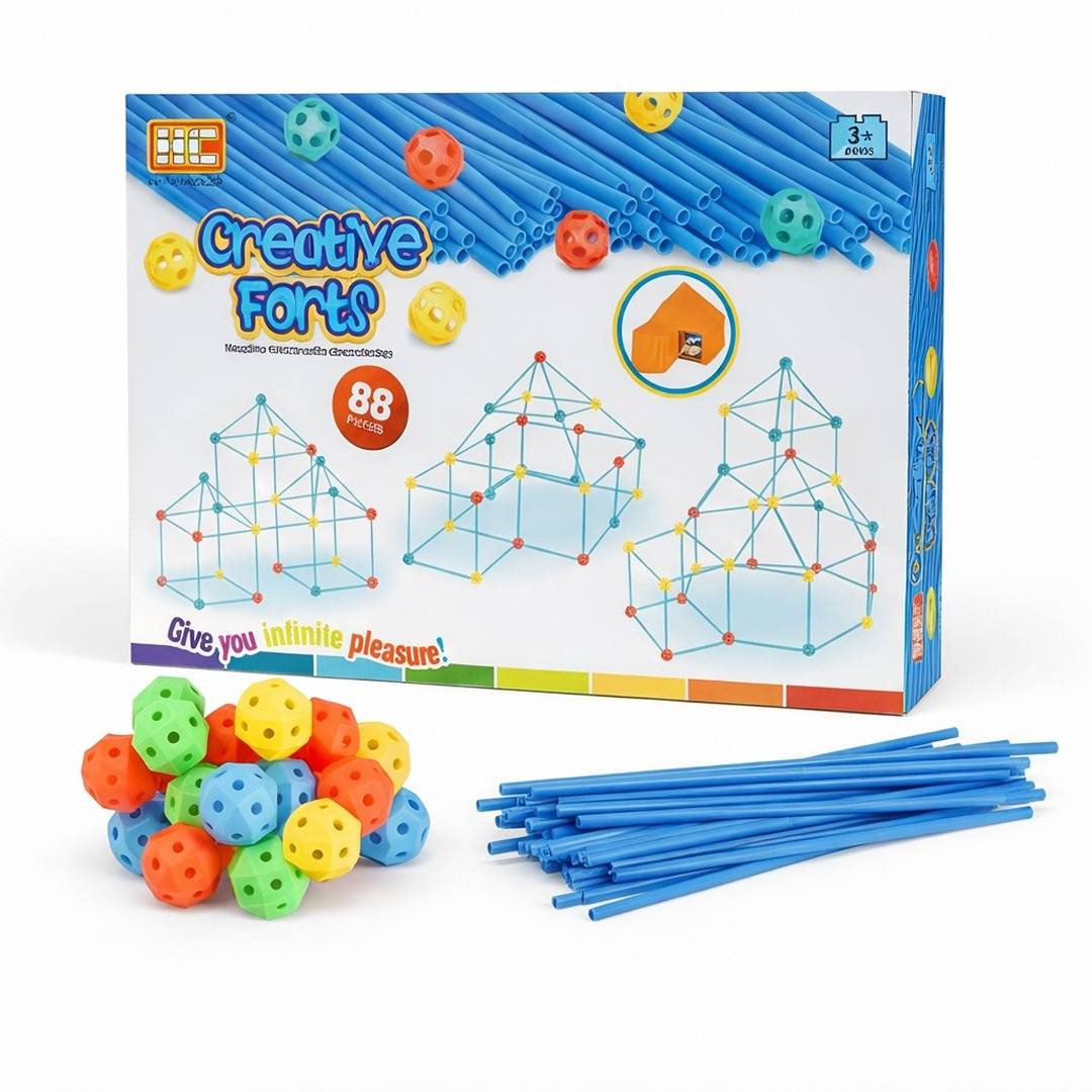 Creative Forts | Fun Builder Kit – Creative Construction Toy for Boys & Girls 88 Pcs - Fun Learning Store