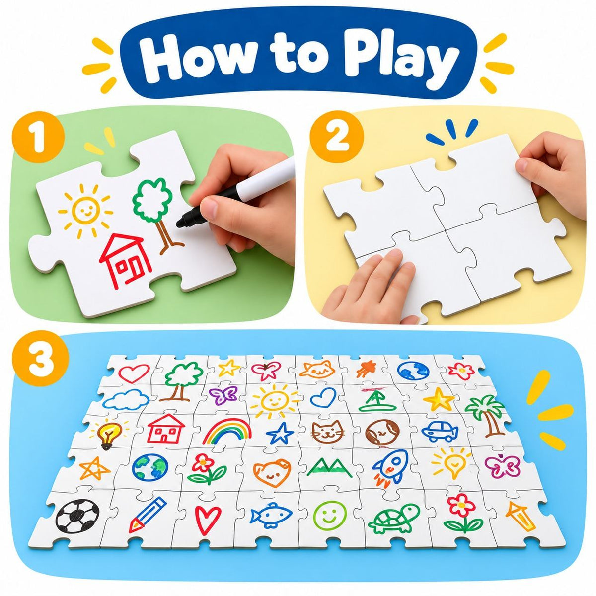 Creativity Puzzle (Erasable) – Creative Expression, Participation & Teamwork Activity - Fun Learning Store
