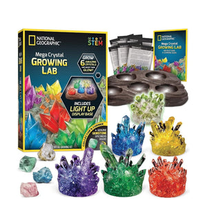 Crystal Growing Lab with Light - Up Display – Grow 6 Stunning Crystals in Days! - Fun Learning Store