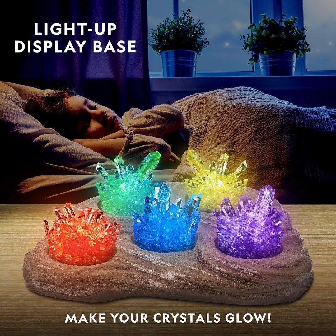 Crystal Growing Lab with Light - Up Display – Grow 6 Stunning Crystals in Days! - Fun Learning Store