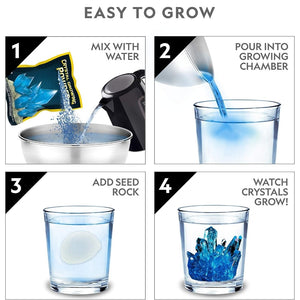 Crystal Growing Lab with Light - Up Display – Grow 6 Stunning Crystals in Days! - Fun Learning Store