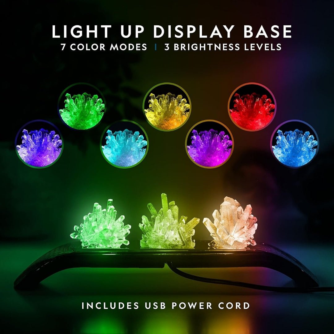 Crystal Growing Lab with Light - Up Display – Grow, Glow & Show Your Own Crystals! - Fun Learning Store