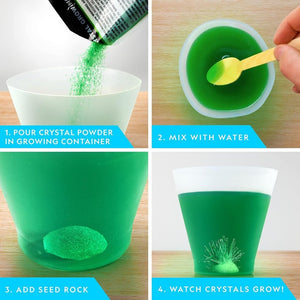 Crystal Growing Lab with Light - Up Display – Grow, Glow & Show Your Own Crystals! - Fun Learning Store