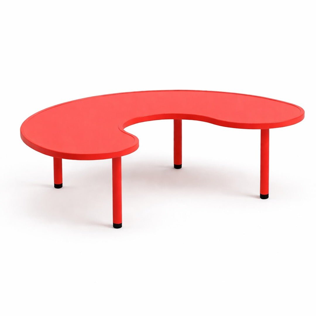 Curved Play & Learn Plastic Table for Nurseries and Playrooms 155x87 cm - Adjustable Height - Fun Learning Store