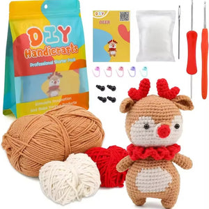 Deer Crochet Doll | Handmade Christmas Crochet Ornaments | Magical Holiday Crafting: Create Your Own Deer ! - Fun Learning Store