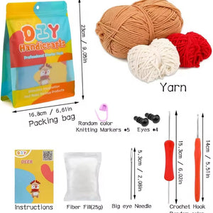 Deer Crochet Doll | Handmade Christmas Crochet Ornaments | Magical Holiday Crafting: Create Your Own Deer ! - Fun Learning Store