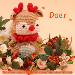 Deer Crochet Doll | Handmade Christmas Crochet Ornaments | Magical Holiday Crafting: Create Your Own Deer ! - Fun Learning Store