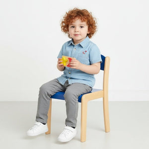 Deluxe Wooden Chair – Blue Color for Kids’ Learning Spaces - Fun Learning Store