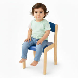 Deluxe Wooden Chair – Blue Color for Kids’ Learning Spaces - Fun Learning Store