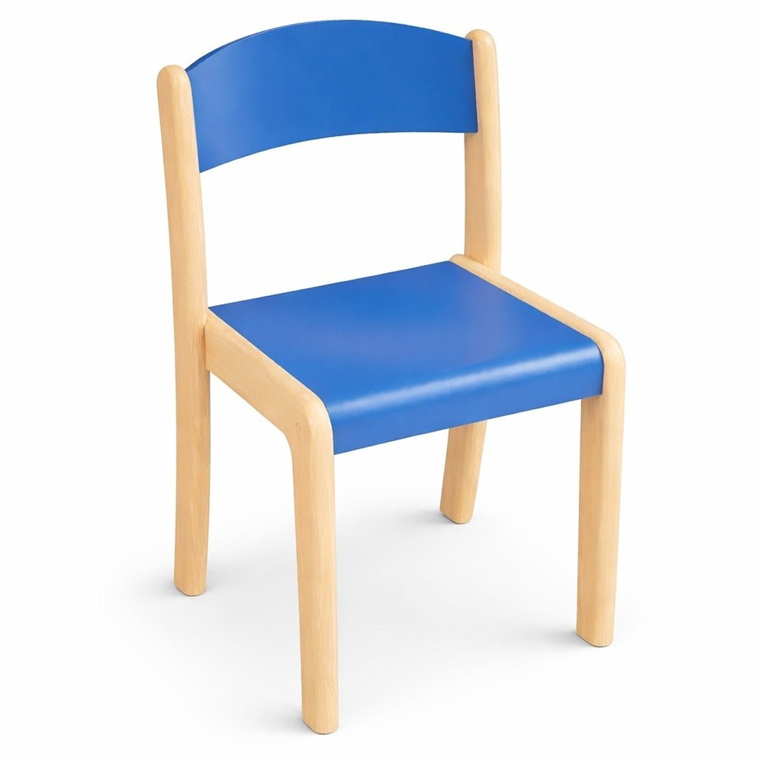Deluxe Wooden Chair – Blue Color for Kids’ Learning Spaces - Fun Learning Store