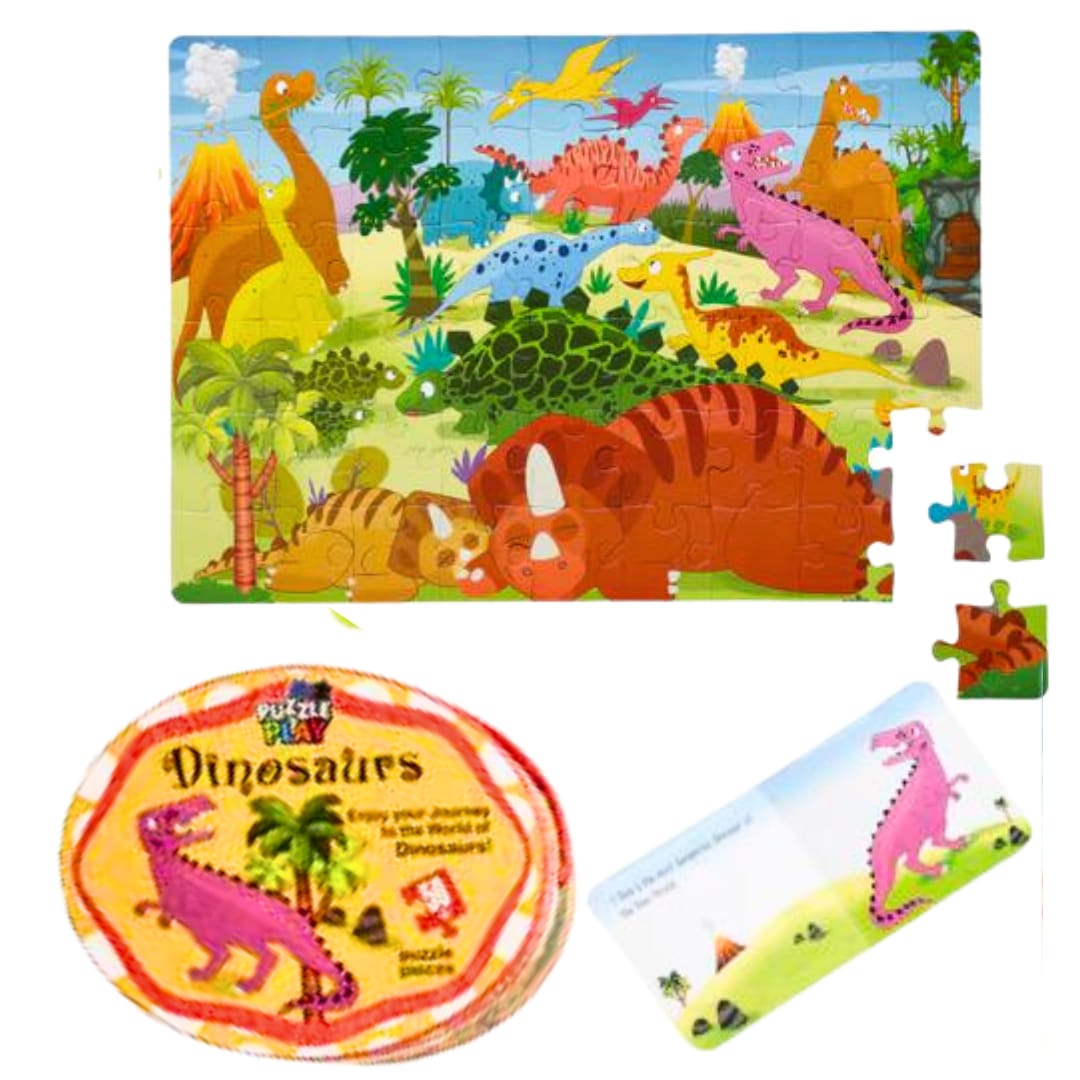 Dinosaurs | Puzzle Play | 50 Pieces With Interactive Book - Fun Learning Store