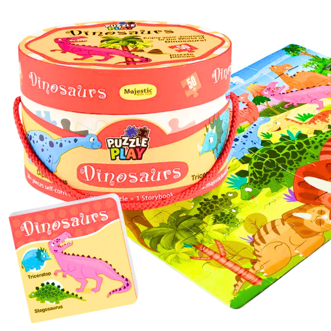 Dinosaurs | Puzzle Play | 50 Pieces With Interactive Book - Fun Learning Store