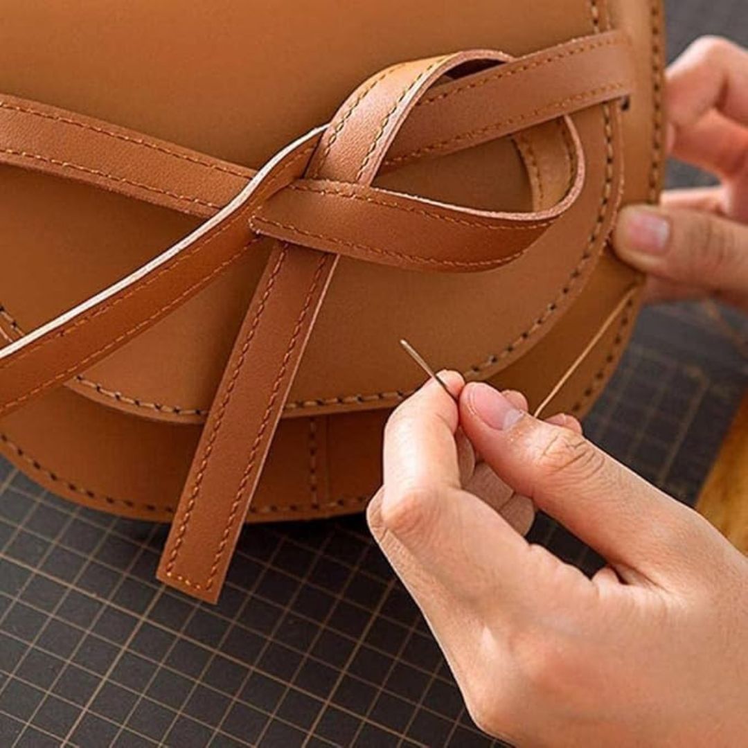 DIY Brown Leather Crossbody Bag Kit – Elegant Flap Design for Girls & Teachers - Fun Learning Store