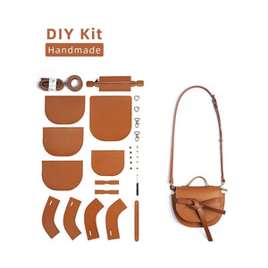 DIY Brown Leather Crossbody Bag Kit – Elegant Flap Design for Girls & Teachers - Fun Learning Store