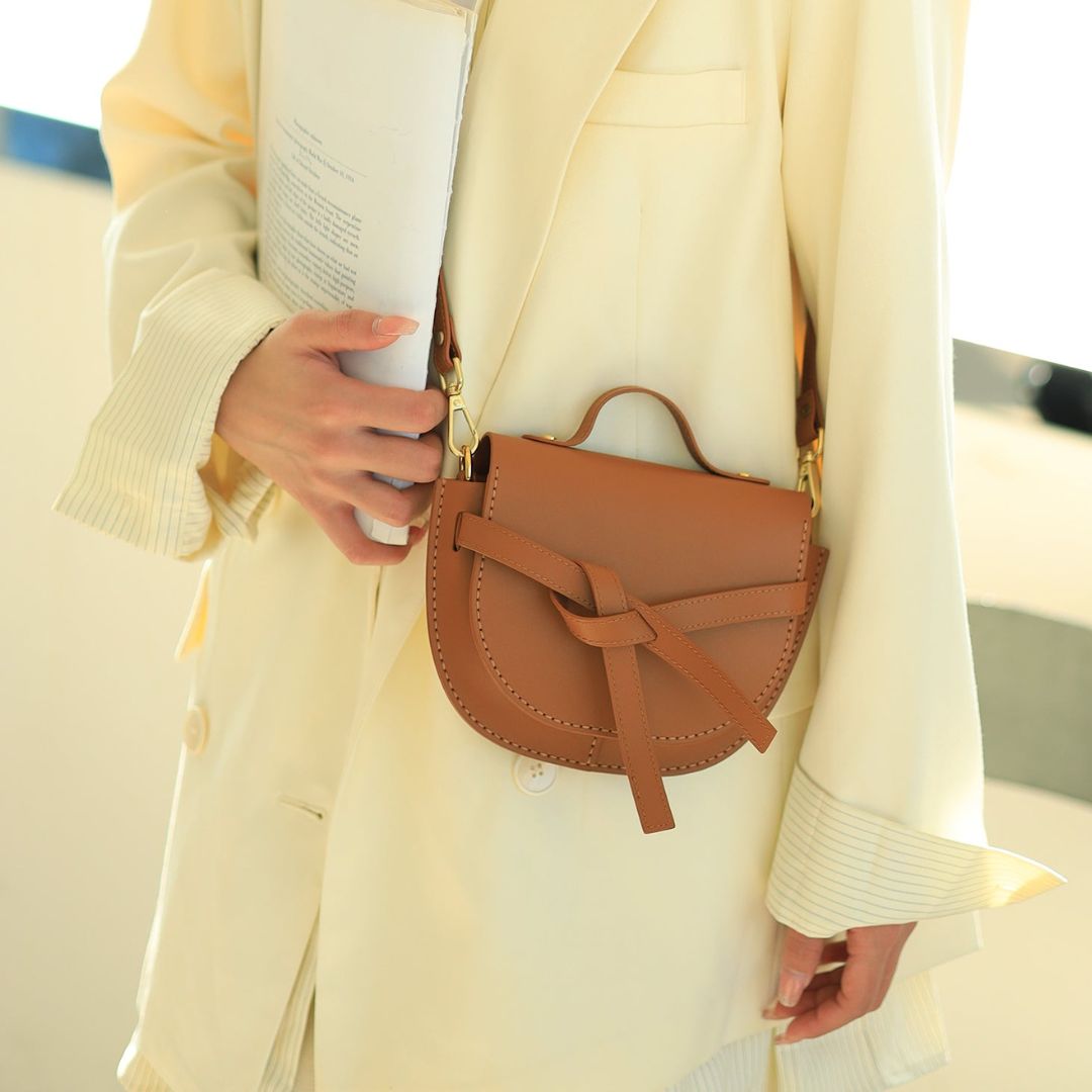 DIY Brown Leather Crossbody Bag Kit – Elegant Flap Design for Girls & Teachers - Fun Learning Store