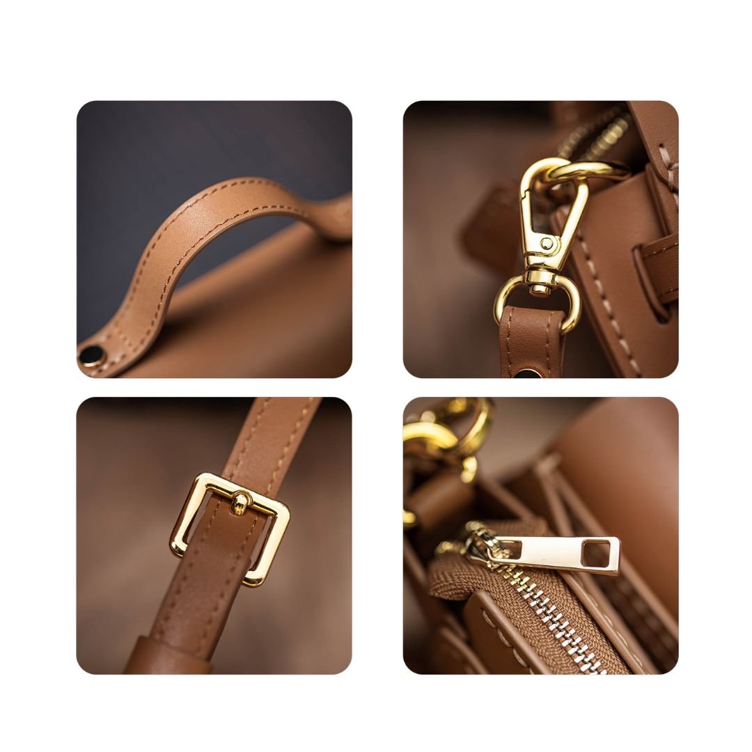 DIY Brown Leather Crossbody Bag Kit – Elegant Flap Design for Girls & Teachers - Fun Learning Store