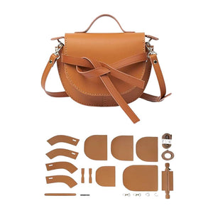 DIY Brown Leather Crossbody Bag Kit – Elegant Flap Design for Girls & Teachers - Fun Learning Store