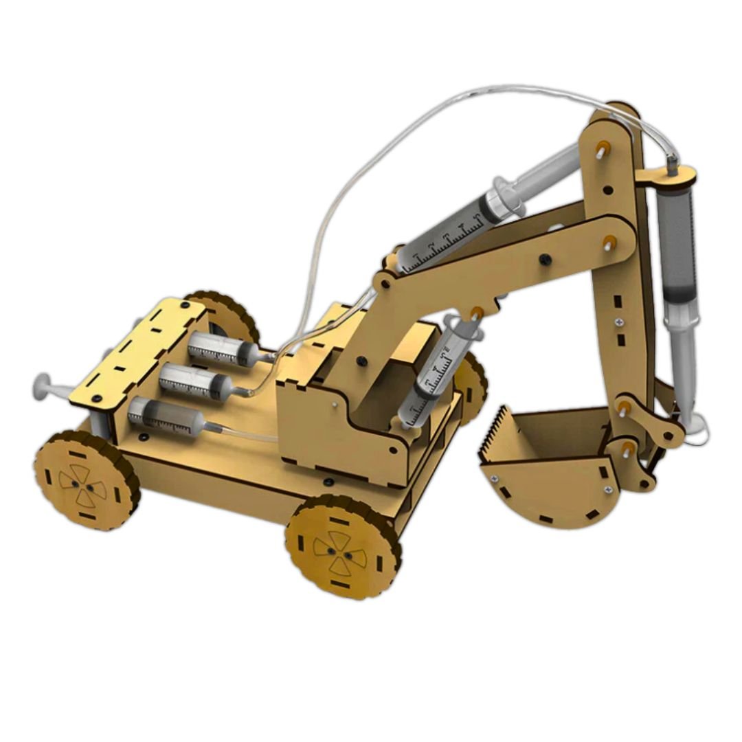 DIY Hydraulic Excavator: STEM Wooden 3D Puzzle Toy for Children - Fun Learning Store