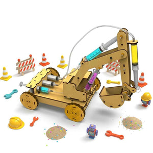 DIY Hydraulic Excavator: STEM Wooden 3D Puzzle Toy for Children - Fun Learning Store