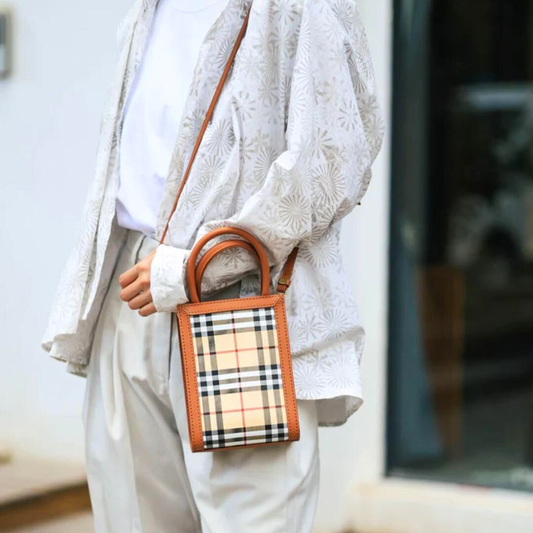 DIY Leather Bag Kit for Girls – Brown Checkered Style with Tutorial Guide - Fun Learning Store