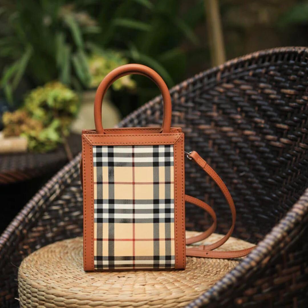 DIY Leather Bag Kit for Girls – Brown Checkered Style with Tutorial Guide - Fun Learning Store