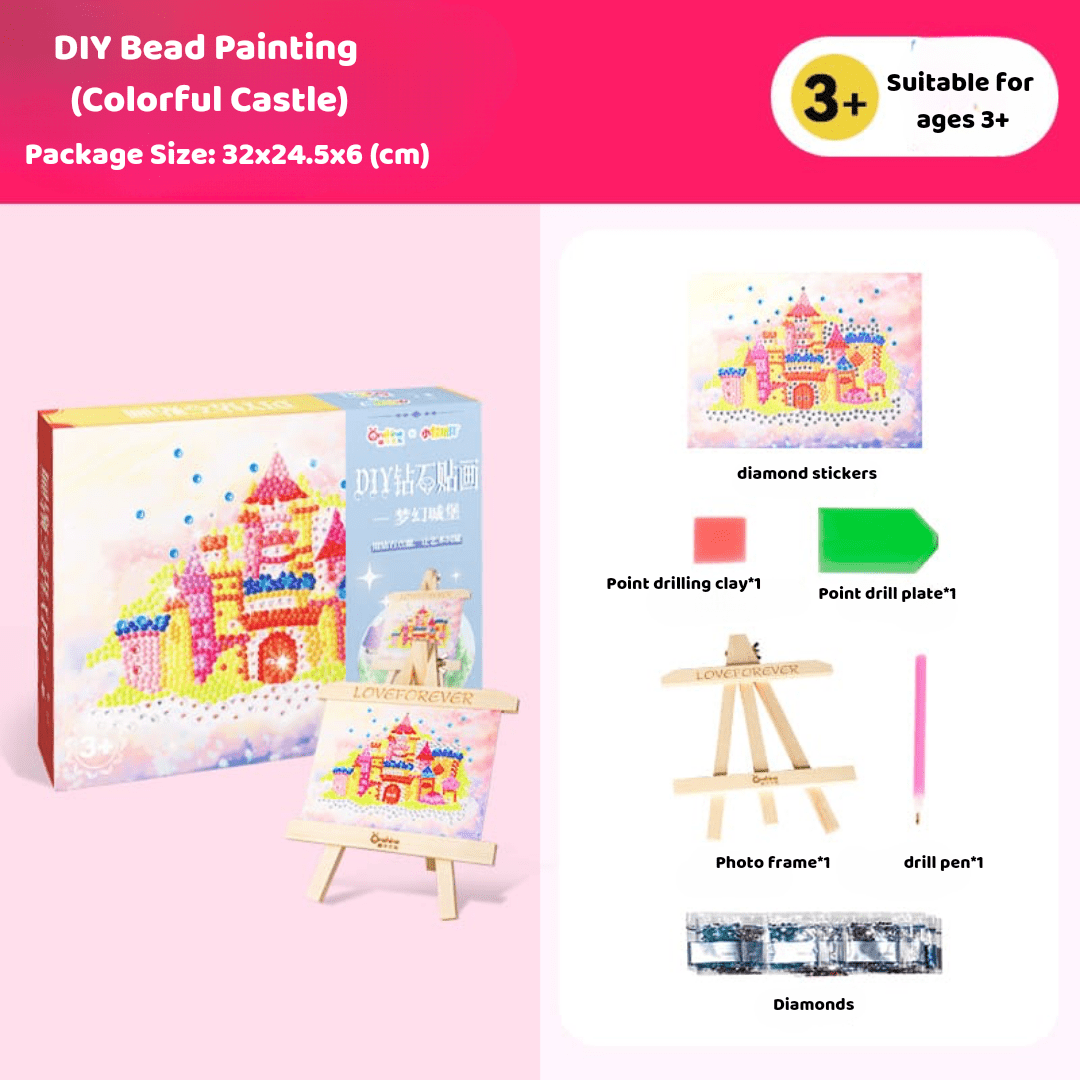 DIY Magic Diamond Painting Kit for Kids | A Dream Castle | Enter the Glittering World of Fun - Fun Learning Store