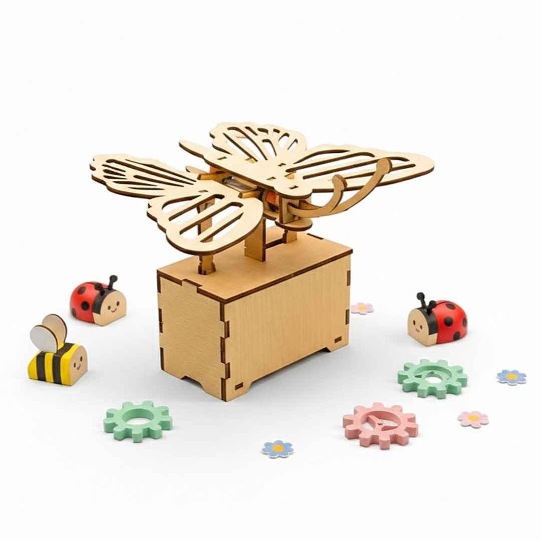 DIY Mechanical Flying Butterfly: STEM Learning Wooden Puzzle Toy for Children - Fun Learning Store