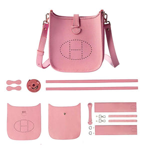 DIY Medium Leatherette Crossbody Bag Kit – Simple Elegance with “H” Detail & QR Assembly Guide - Fun Learning Store