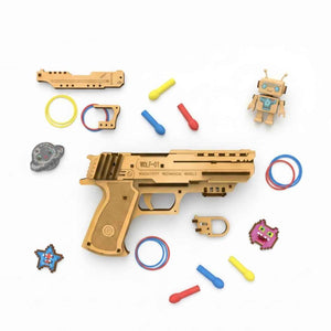 DIY Rubber Band Handgun: STEM Education Wooden Puzzle Toy for Children - Fun Learning Store