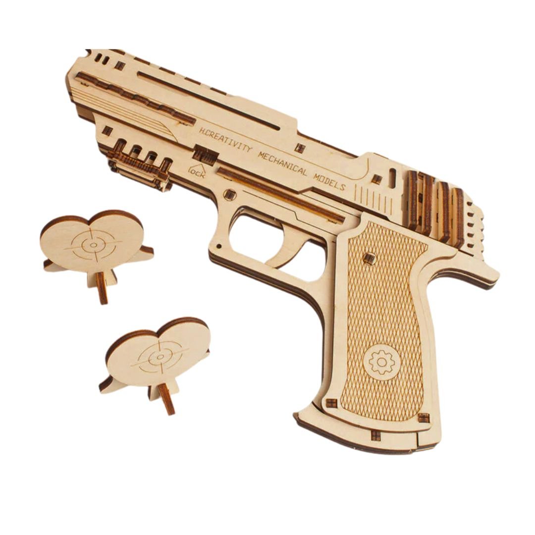 DIY Rubber Band Handgun: STEM Education Wooden Puzzle Toy for Children - Fun Learning Store
