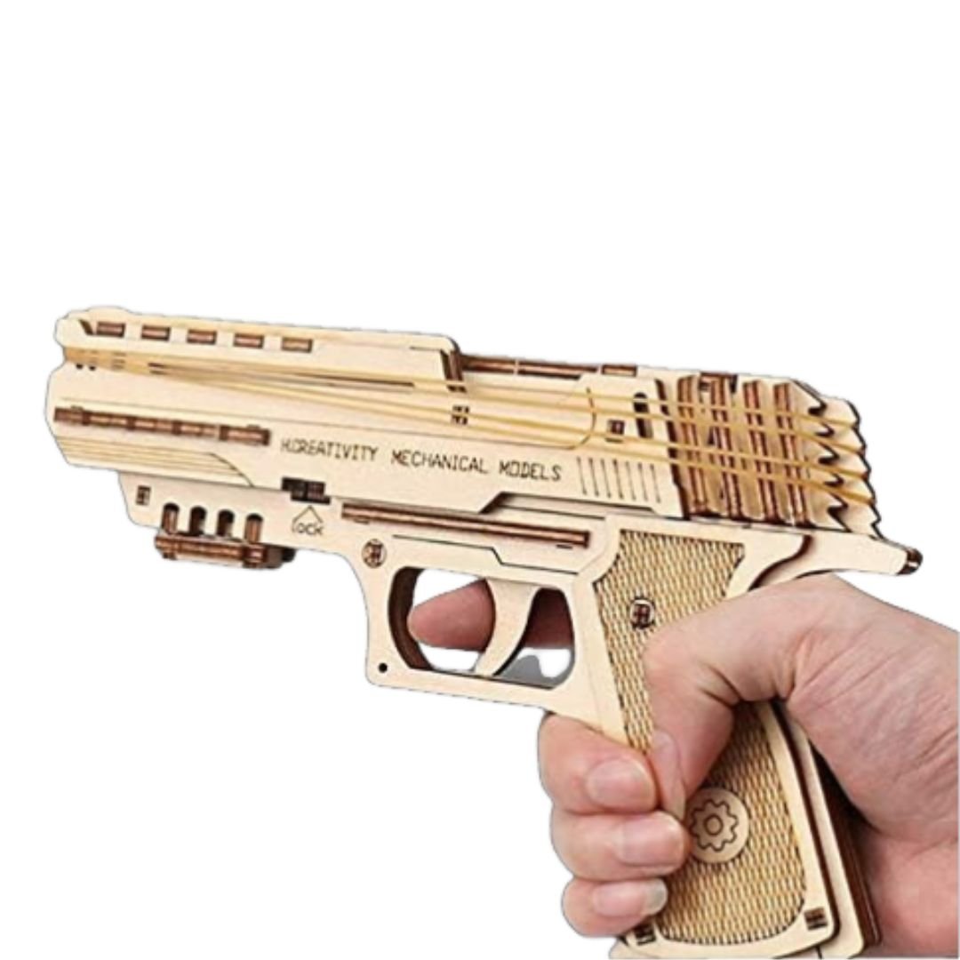 DIY Rubber Band Handgun: STEM Education Wooden Puzzle Toy for Children - Fun Learning Store