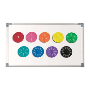 Double-Sided Magnetic Demonstration Rainbow Fraction Foam Circles - Fun Learning Store
