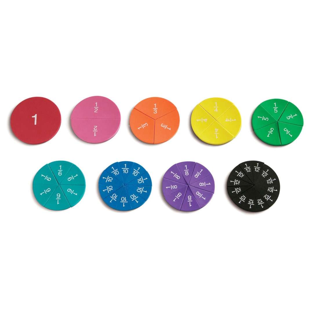 Double-Sided Magnetic Demonstration Rainbow Fraction Foam Circles - Fun Learning Store