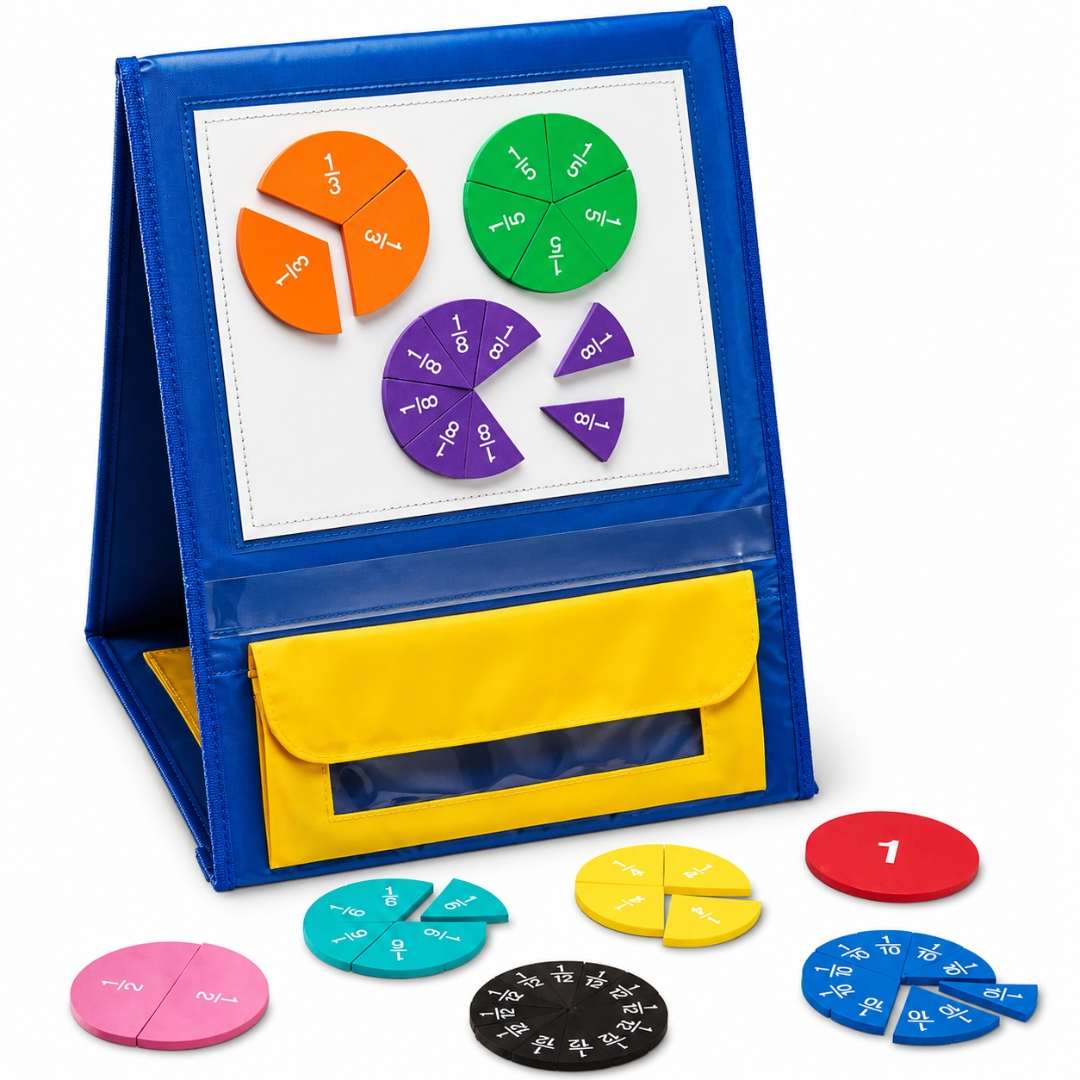 Double-Sided Magnetic Demonstration Rainbow Fraction Foam Circles - Fun Learning Store