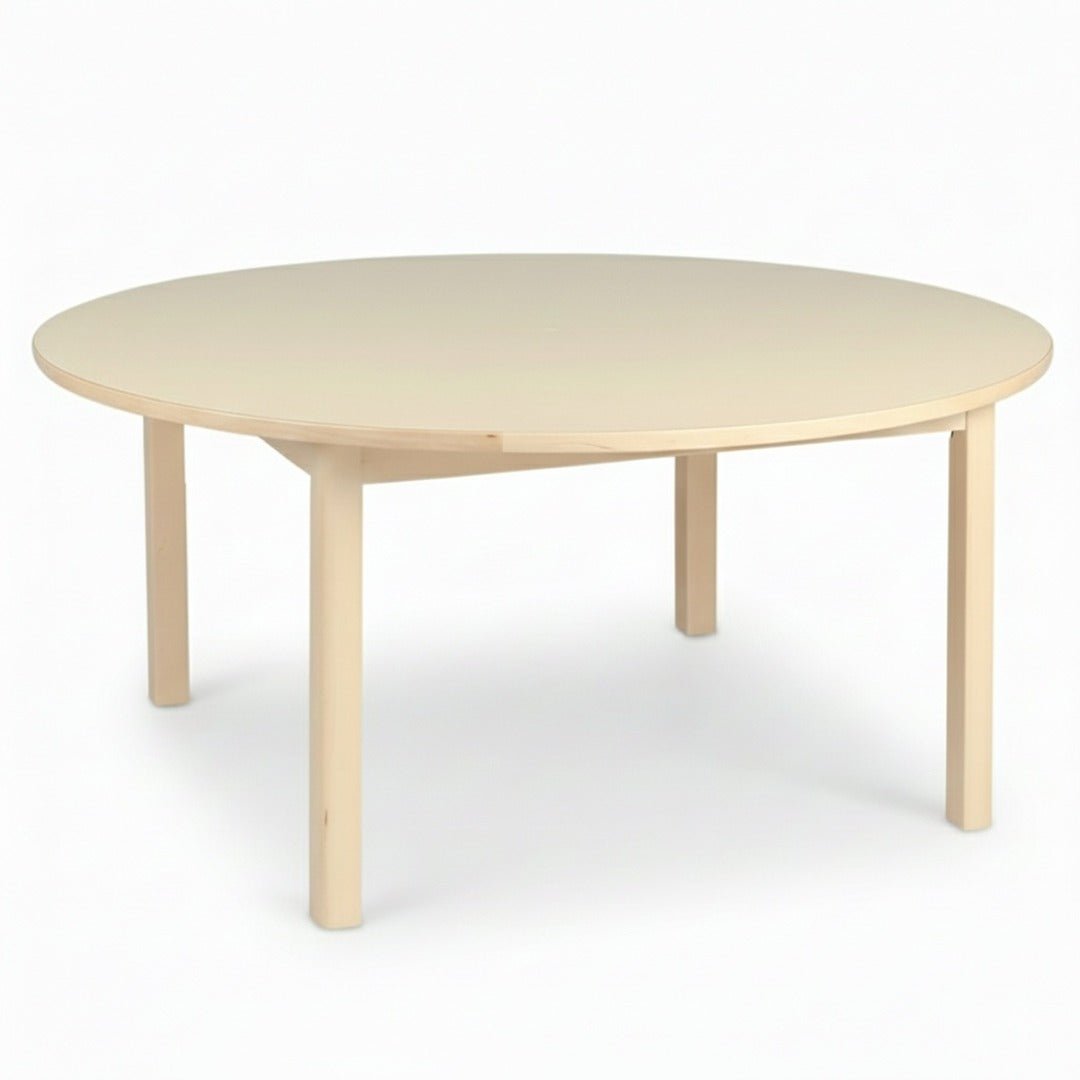 Durable Circular Kids Learning Table – 90 cm Natural Woody Design Buil ...