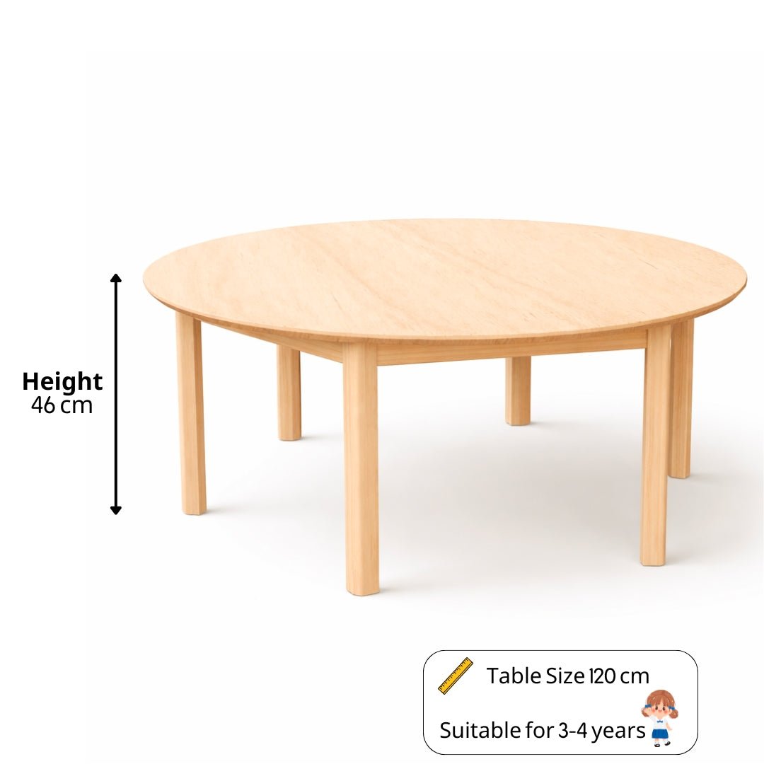 Durable Circular Learning Table 120 cm – Natural Woody Design for Crea ...