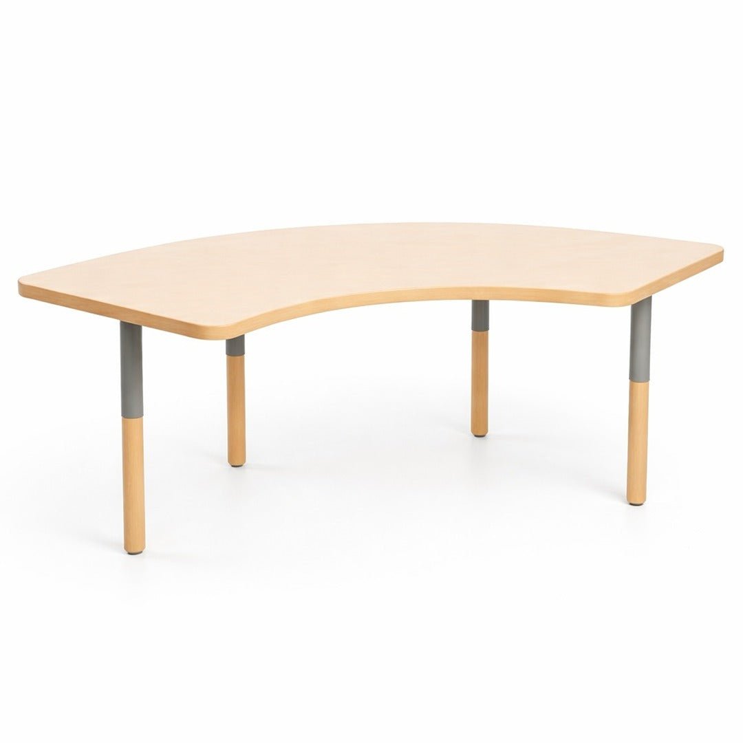 Durable Curvy Quatro Circle Table – Woody Finish | Adjustable Height 80 × 170 cm - Fun Learning Store